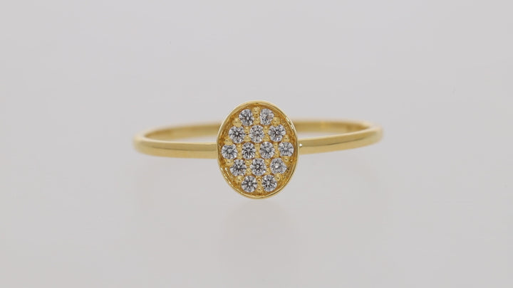 Gold Vermeil Dainty Skinny Ring With Cubic Zirconia