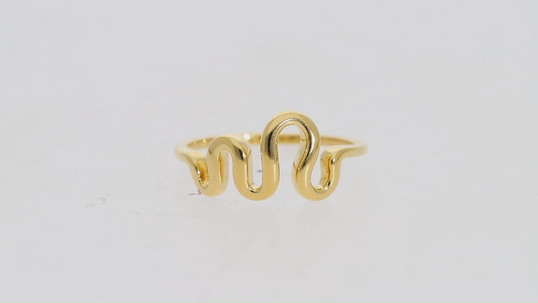 GOLD VERMEIL SQUIGGLE WAVY STACKING RING