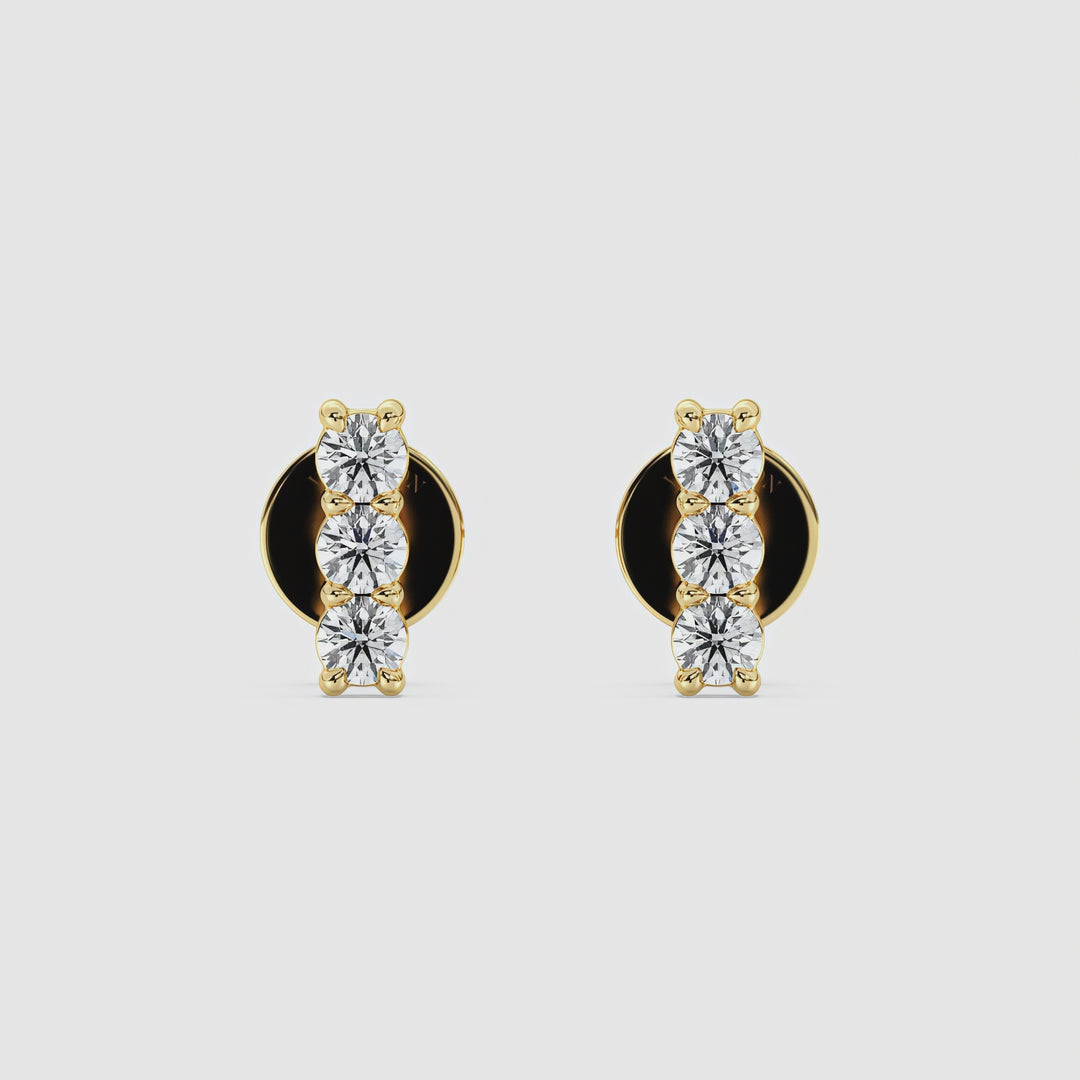 Lab Grown Diamond Bar Stud Earrings