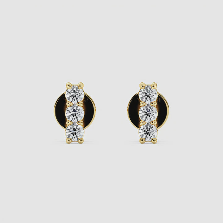 Lab Grown Diamond Bar Stud Earrings