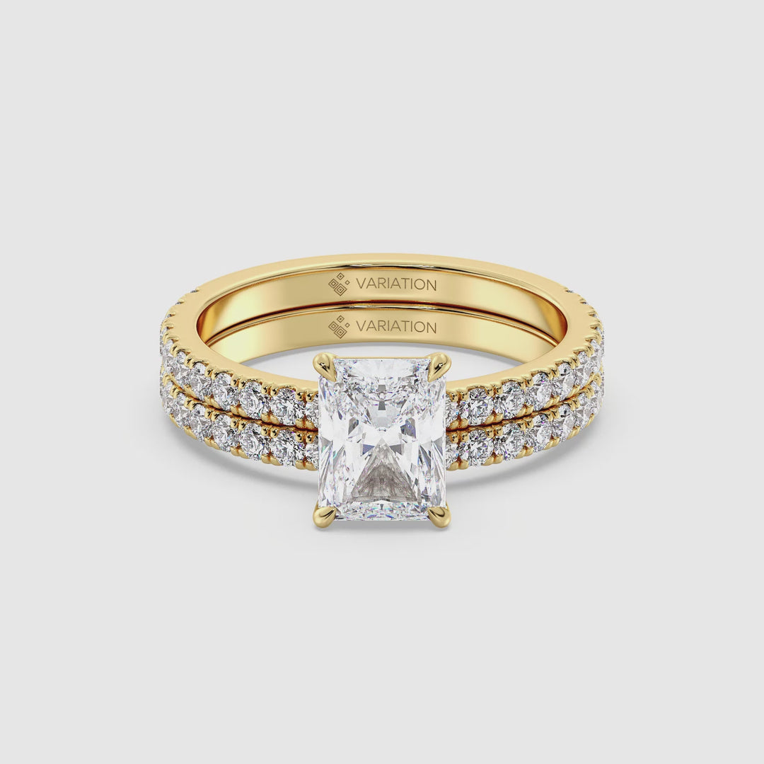 Radiant Engagement Ring with Wedding Band