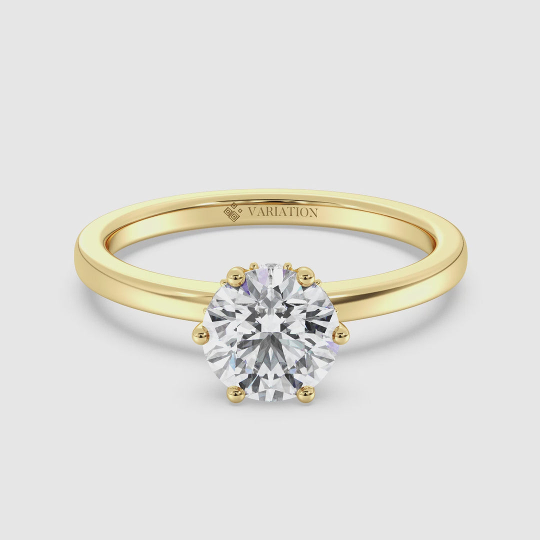 1 Carat Round Solitaire Ring with Hidden Halo