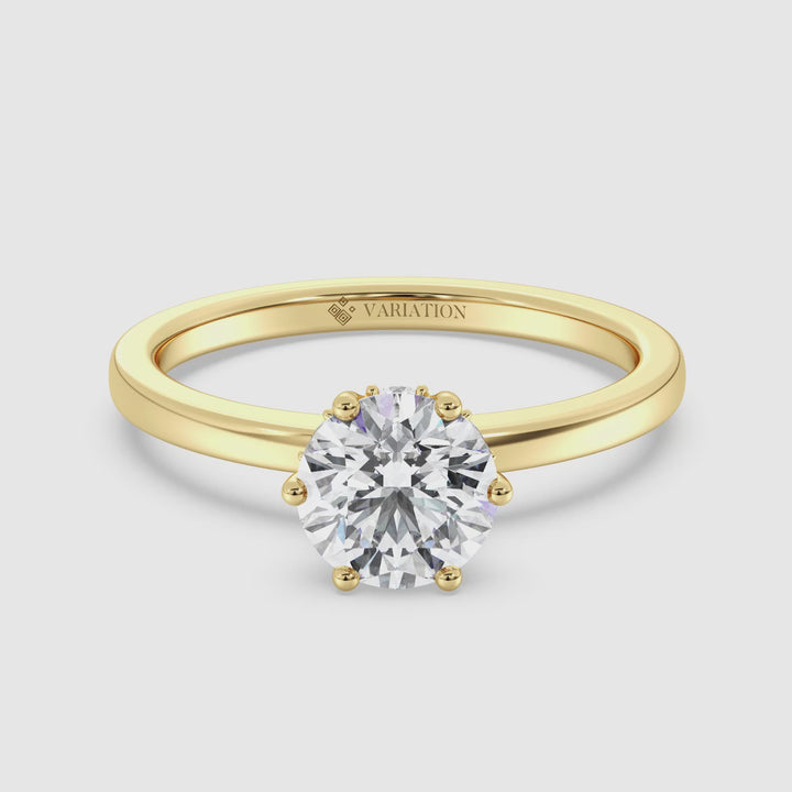 1 Carat Round Solitaire Ring with Hidden Halo