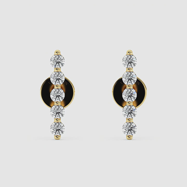 Lab Grown Diamond Long Bar Stud Earrings