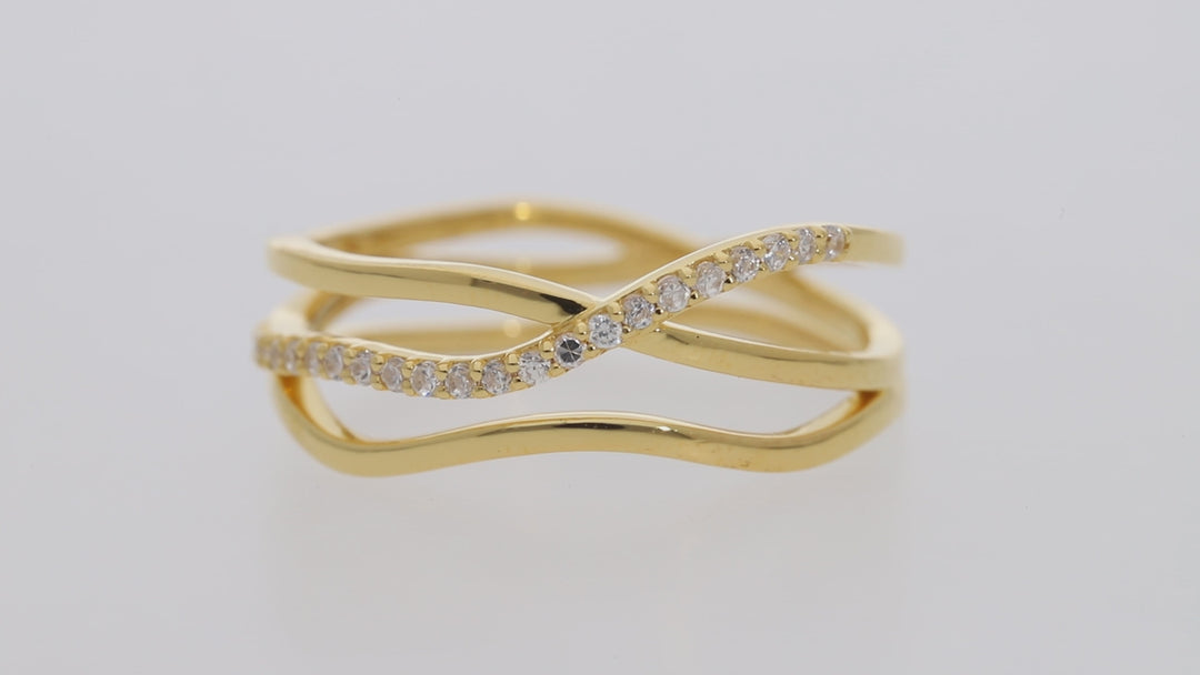 Gold Vermeil Criss Cross Ring