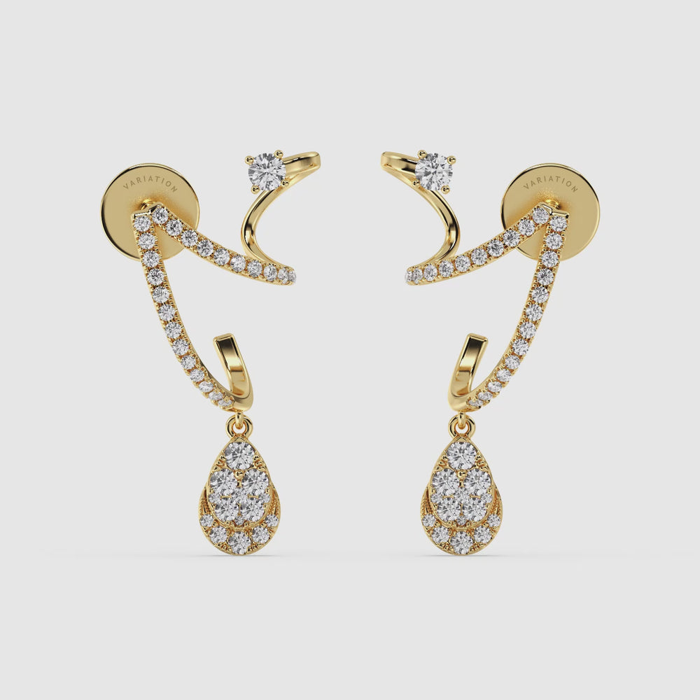 Round Cut Lab Grown Diamond Drop Earrings Video