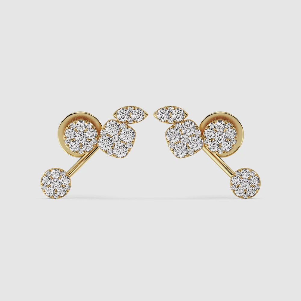 Round Cut Lab Grown Diamond Pavé Stud Earrings Video