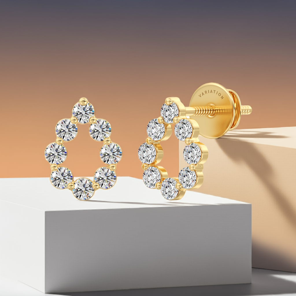 Pear Shaped Stud Earrings