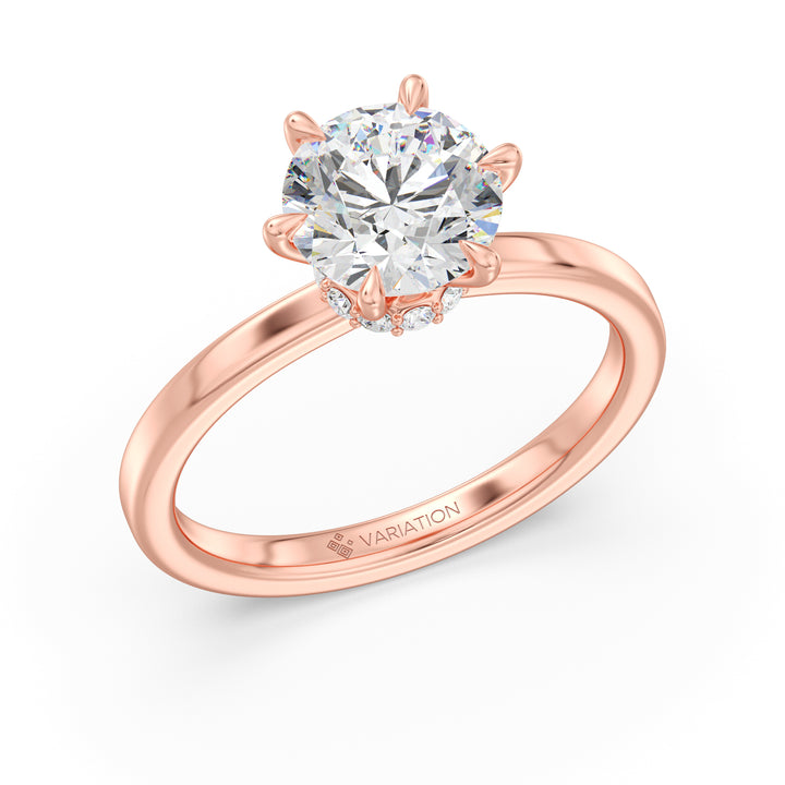 Round Brilliant Cut Lab Grown Diamond Solitaire Ring in 18K Rose Gold