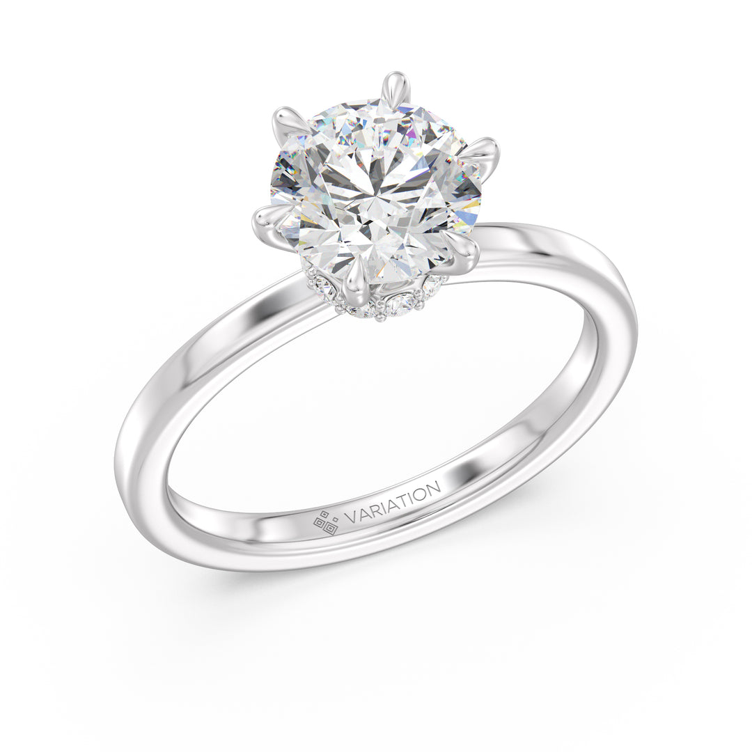 Round Brilliant Cut Lab Grown Diamond Solitaire Ring in 18K White Gold