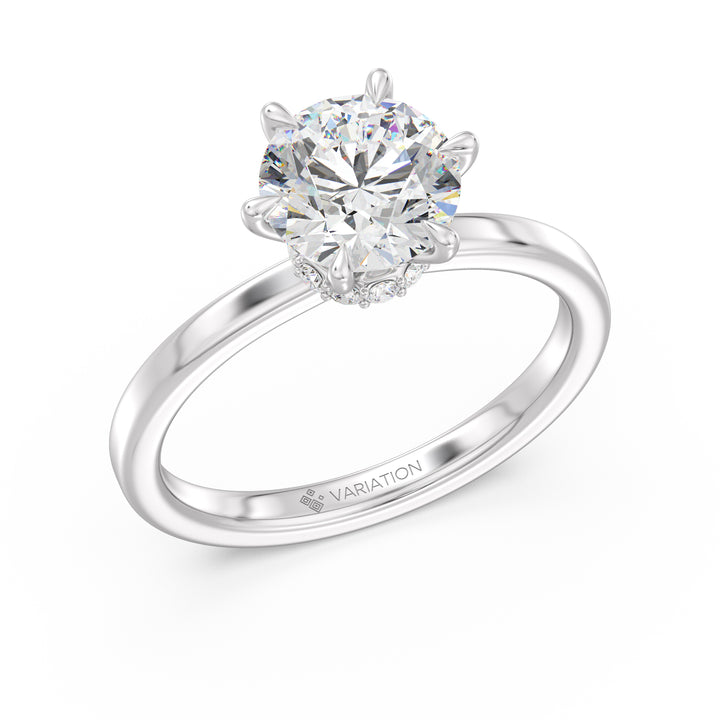 Round Brilliant Cut Lab Grown Diamond Solitaire Ring in 18K White Gold
