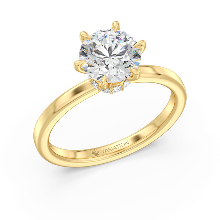 Round Brilliant Cut Lab Grown Diamond Solitaire Ring in 18K Yellow Gold