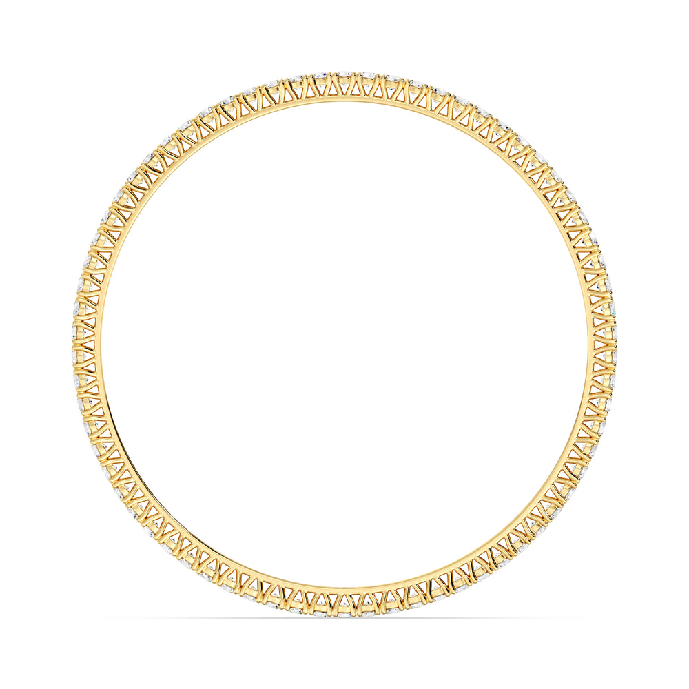 Round Brilliant Diamond Eternity Bangle with 70 Diamonds in Yellow Gold