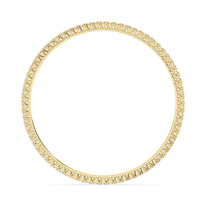 Round Brilliant Diamond Eternity Bangle with 70 Diamonds in Yellow Gold