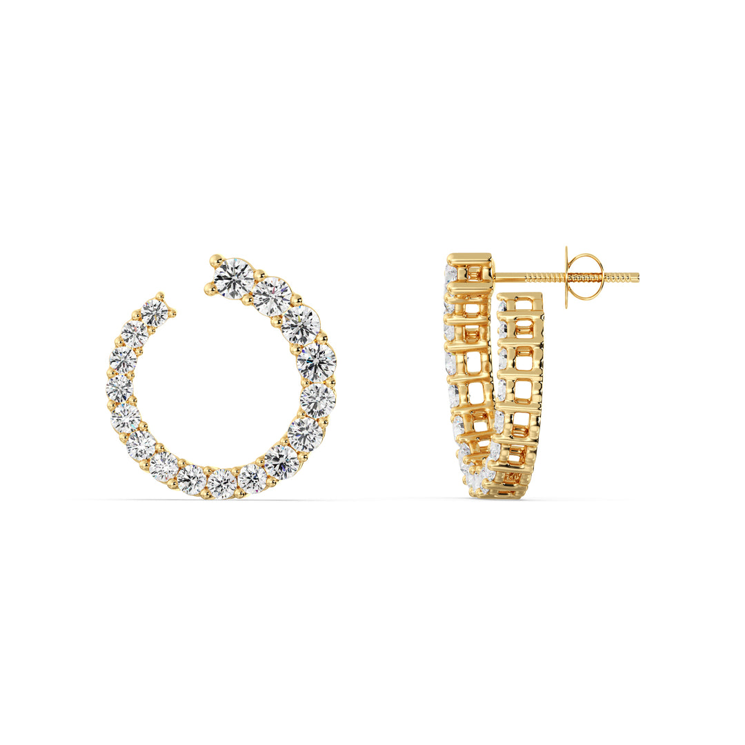Round Brilliant Lab Grown Diamond Graduated Circle Hoop Earrings in 18K Yellow Gold