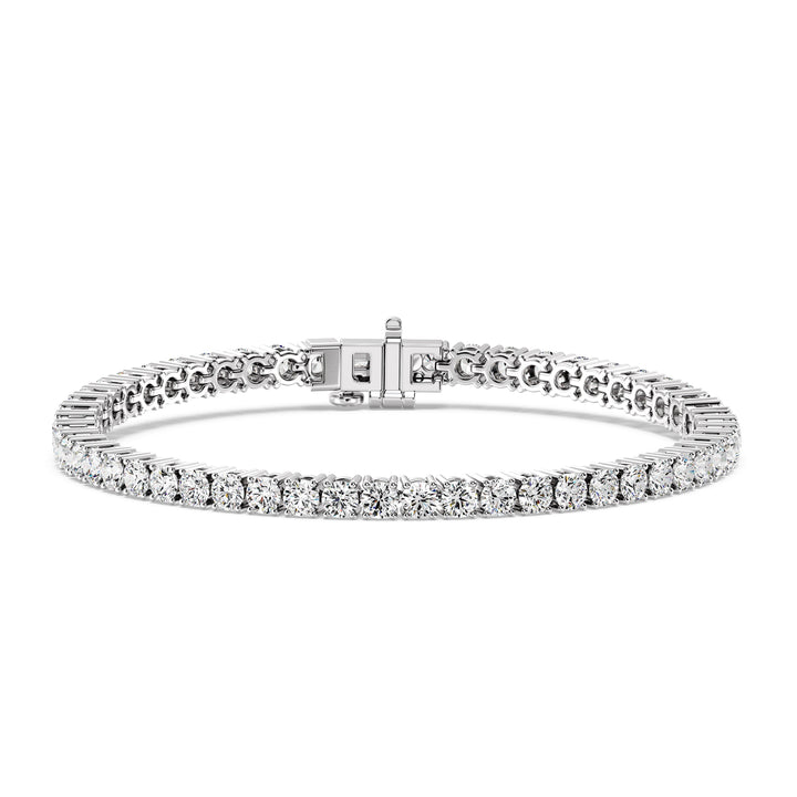 Round Cut Lab Grown Diamond Tennis Bracelet 4.98 Ct in 18K White Gold