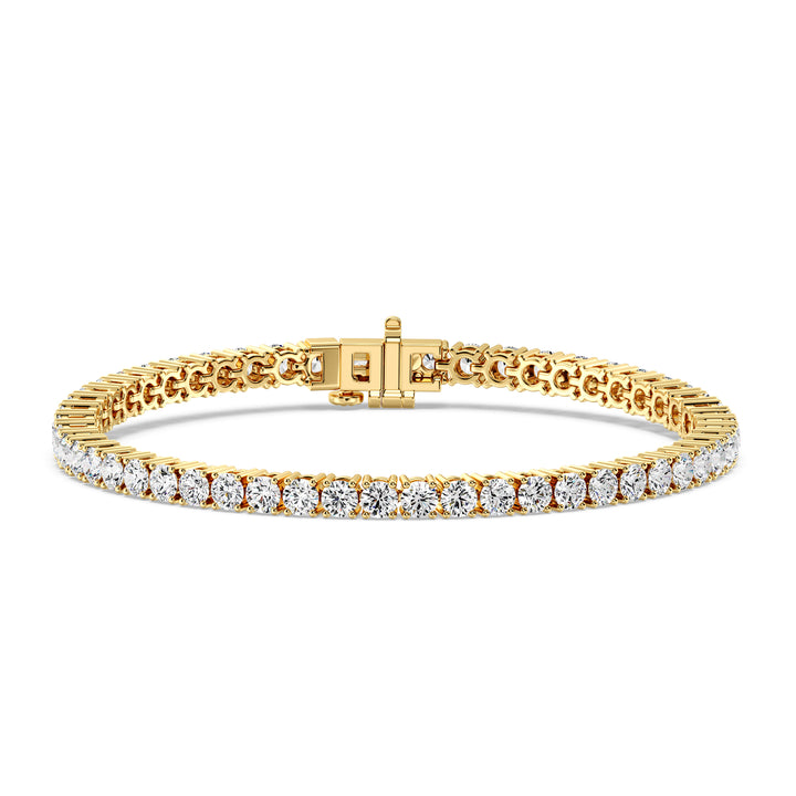 Round Cut Lab Grown Diamond Tennis Bracelet 4.98 Ct in 18K Yellow Gold