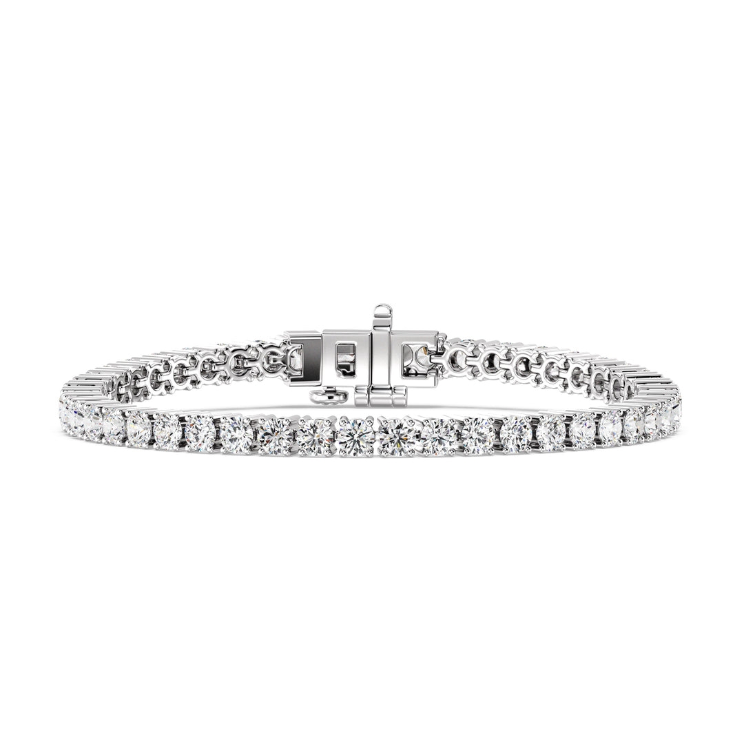 Round Cut Lab Grown Diamond Tennis Bracelet 7.11 Ct in 18K White Gold