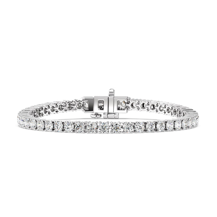 Round Cut Lab Grown Diamond Tennis Bracelet 7.11 Ct in 18K White Gold