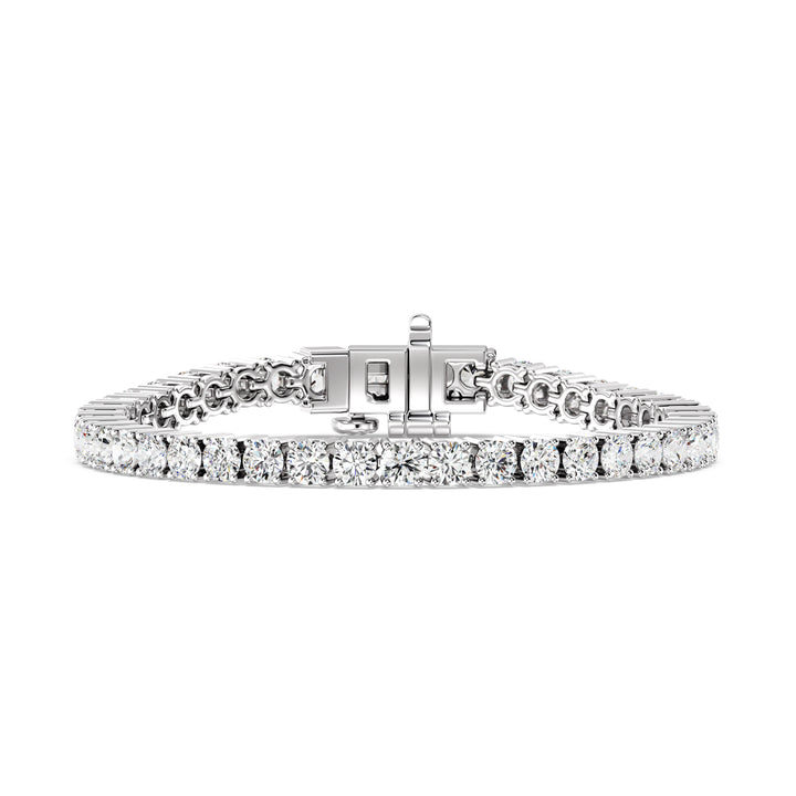 Round Cut Lab Grown Diamond Tennis Bracelet 8.04 Ct in 18K White Gold