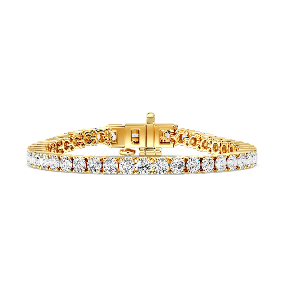 Round Cut Lab Grown Diamond Tennis Bracelet 8.04 Ct in 18K Yellow Gold