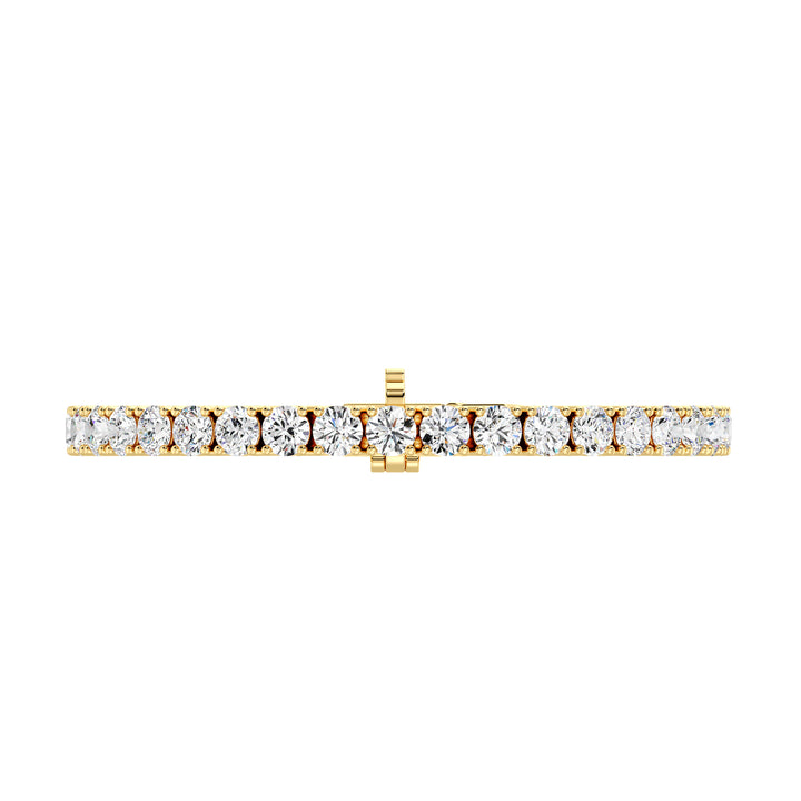 12.30 Carat Round Lab Grown Diamond Tennis Bracelet in 18K Yellow Gold