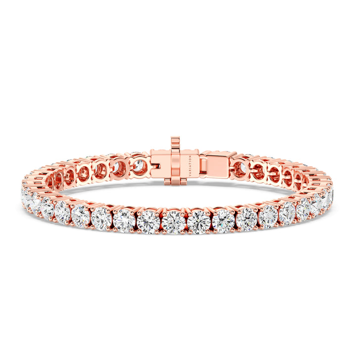 Round Lab Grown Diamond Tennis Bracelet in 18K Rose Gold