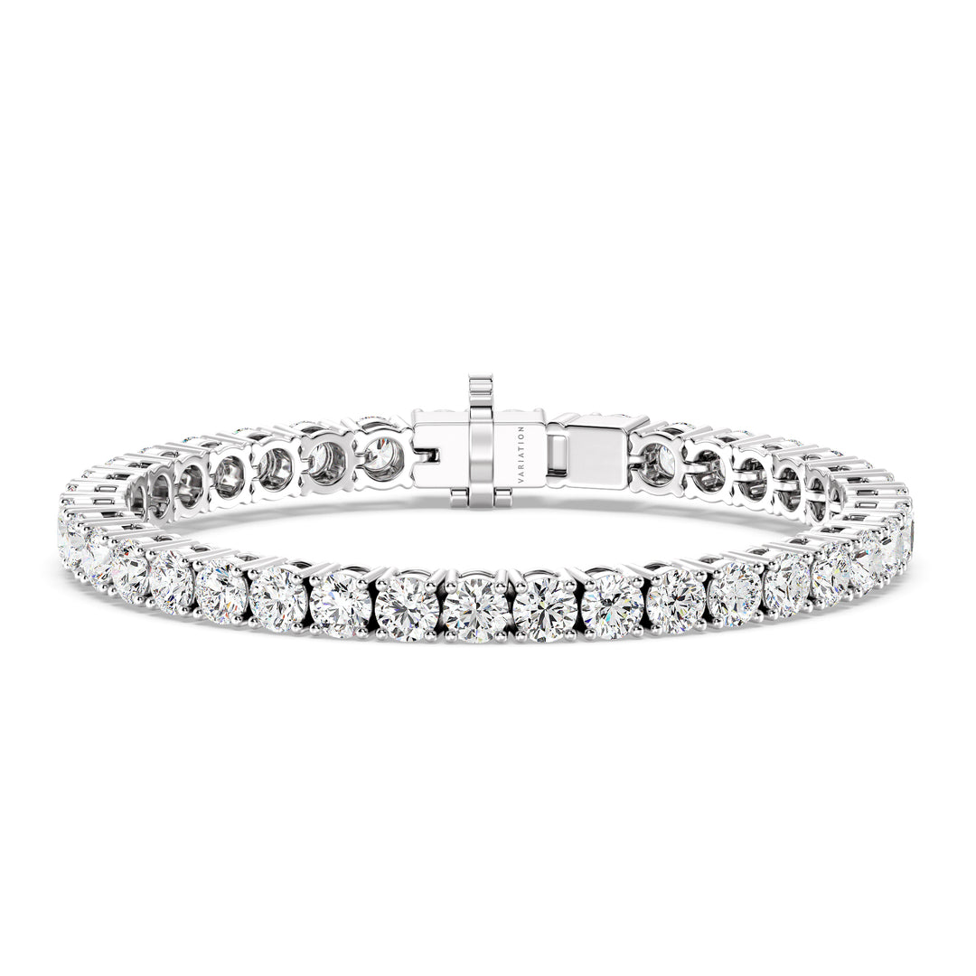 Round Lab Grown Diamond Tennis Bracelet in 18K White Gold