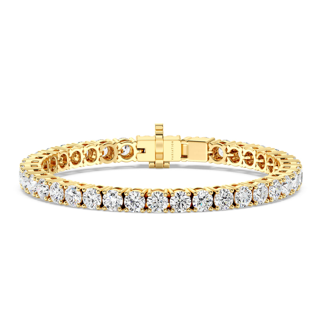 Round Lab Grown Diamond Tennis Bracelet in 18K Yellow Gold