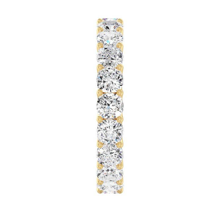 Scalloped Cushion Cut Diamond Eternity Ring in Yellow Gold