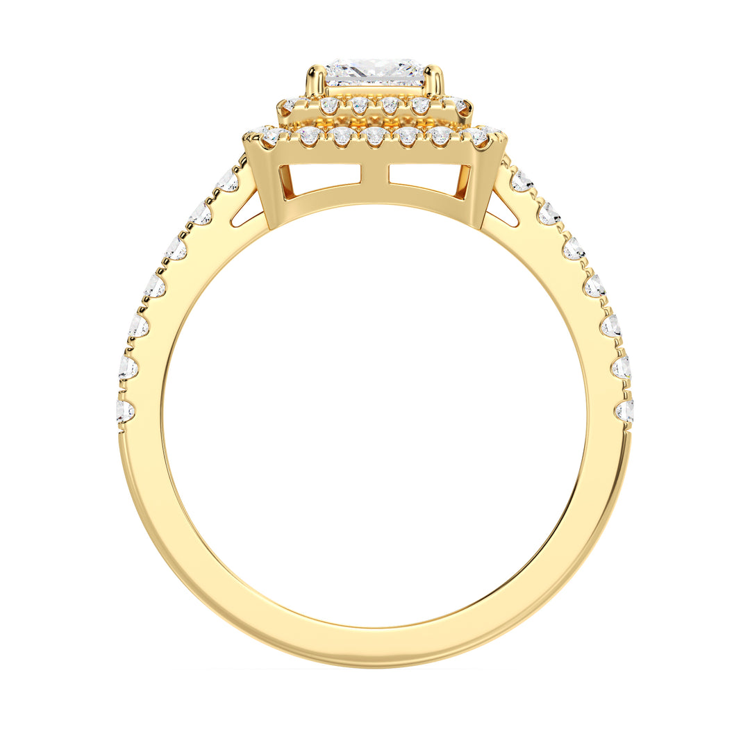 SGL Certified Princess Cut Lab Grown Diamond Ring in 18K Yellow Gold