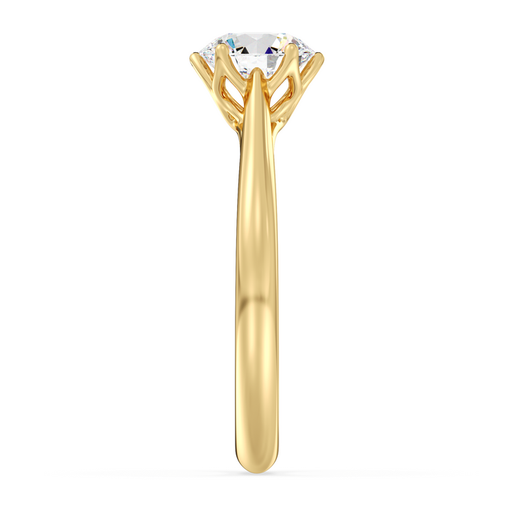 SGL Certified Round Brilliant Diamond Solitaire Ring in Yellow Gold
