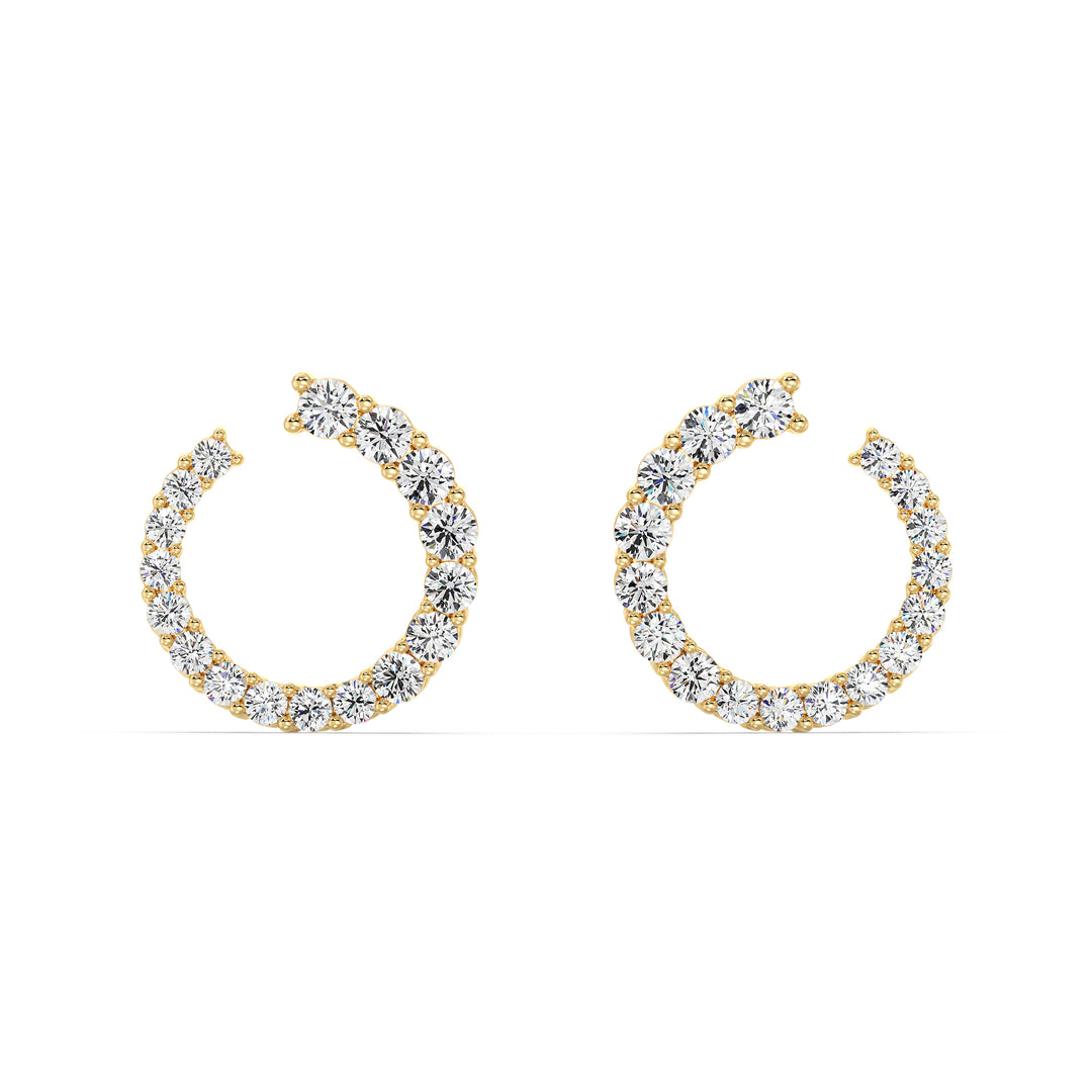 SGL Certified Round Cut Lab Grown Diamond Circle Hoop Earrings in 18K Yellow Gold
