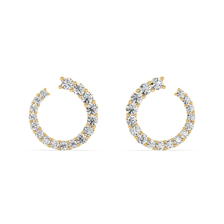 SGL Certified Round Cut Lab Grown Diamond Circle Hoop Earrings in 18K Yellow Gold