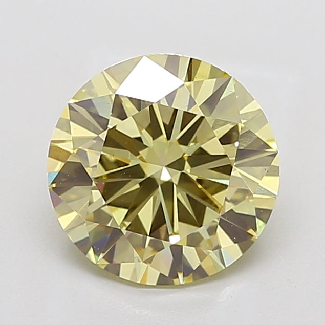 3,00 karaat ronde lab-grown diamant, VS1/fancy geel