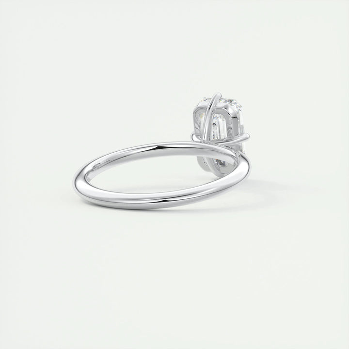 2ct Emerald F- VS1 Diamond Solitaire Engagement Ring