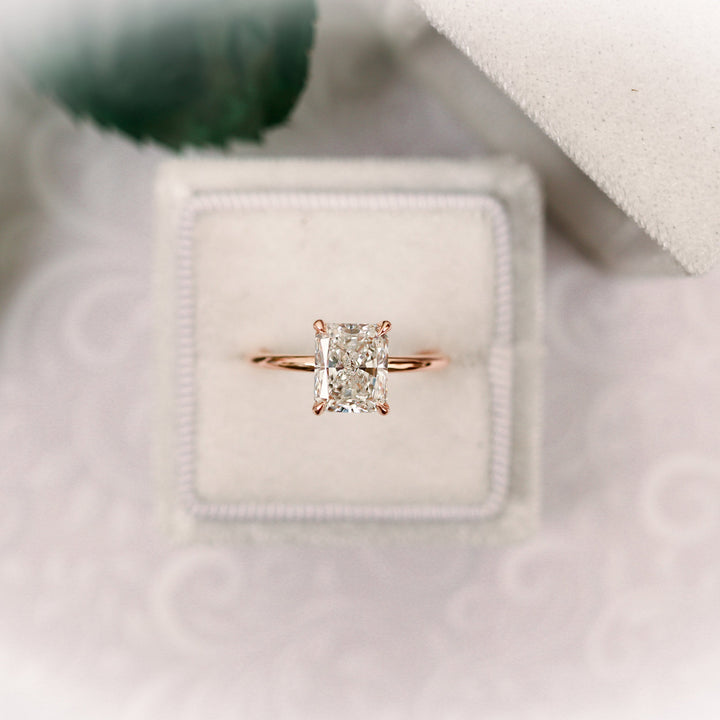 3.0ct Radiant Cut Moissanite Solitaire Engagement Ring