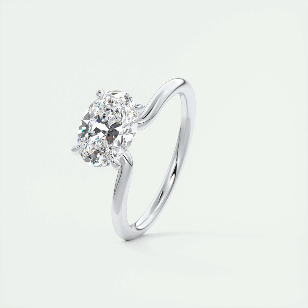 1.5ct Oval F- VS1 Diamond Solitaire Engagement Ring