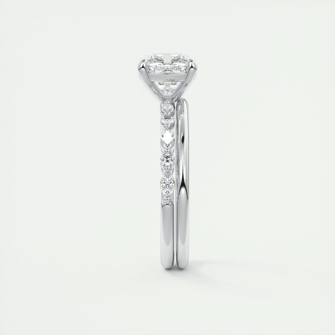 2ct Cushion F- VS1 Diamond Engagement Ring With Pave Setting