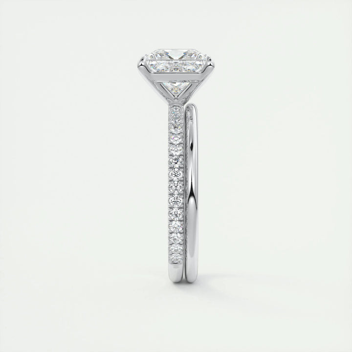 2ct Princess F- VS1 Diamond Engagement Ring With Pave Setting