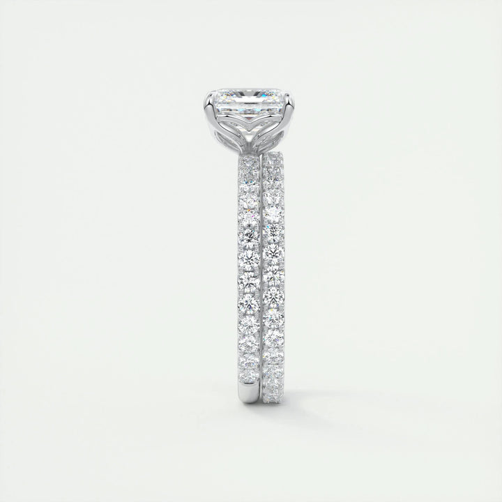 2ct Asscher F- VS1 Diamond Engagement Ring With Pave Setting