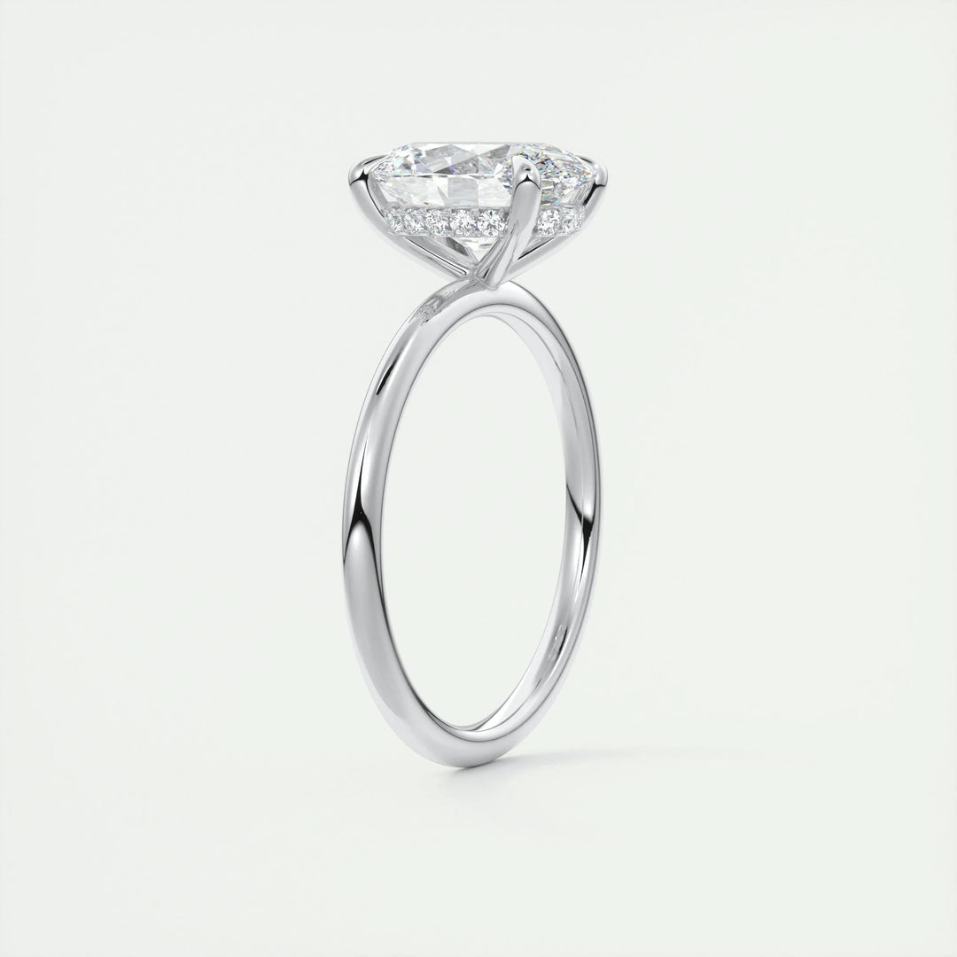 2ct Oval F- VS1 Diamond Hidden Halo Engagement Ring