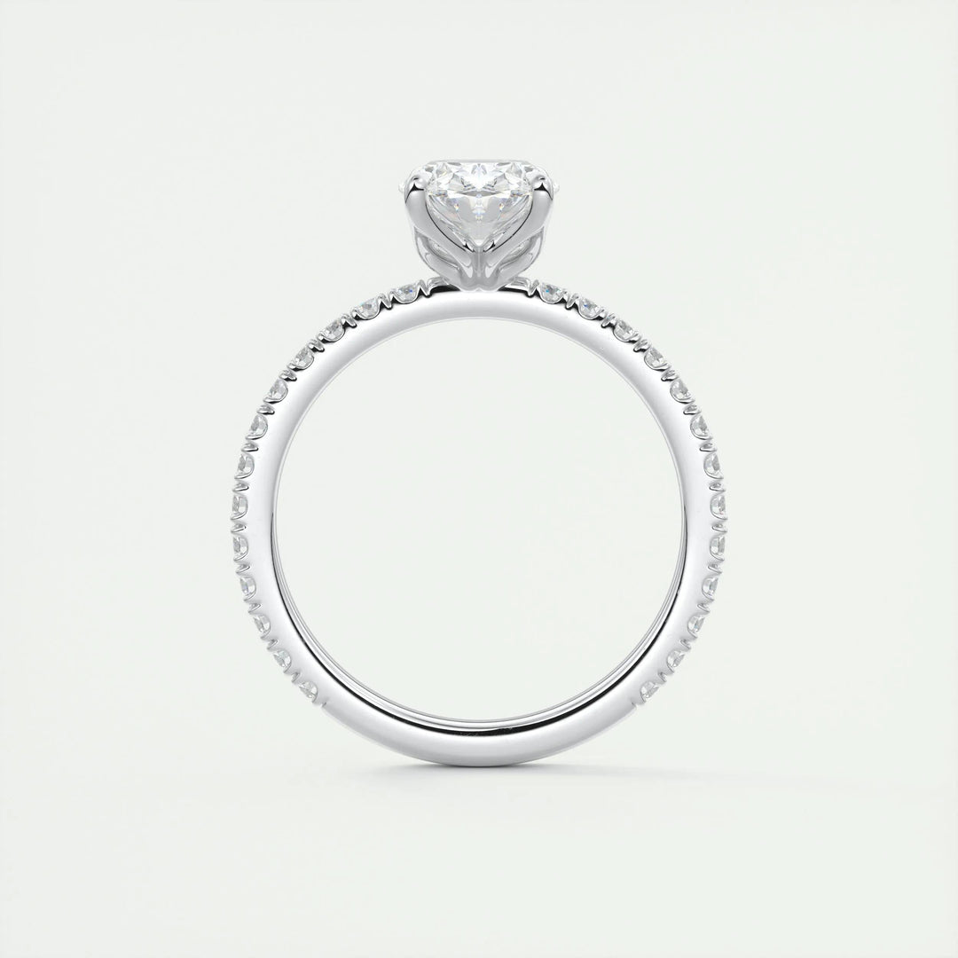 1.5ct Oval F- VS1 Diamond Pave Engagement Ring