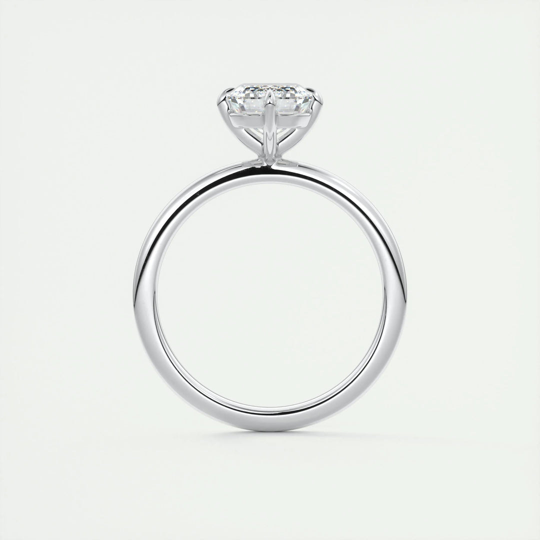 2ct Emerald F- VS1 Diamond Solitaire Engagement Ring