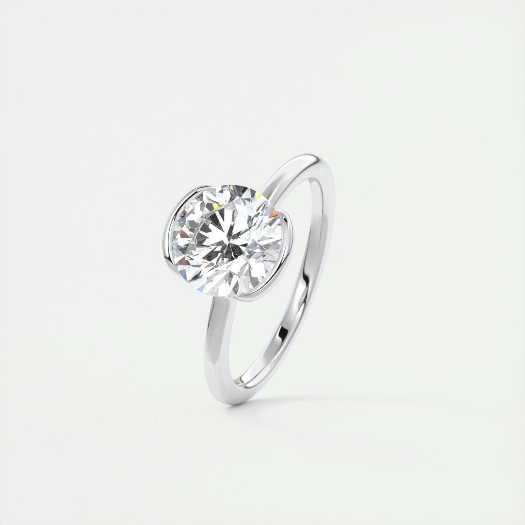 Exquisite 2ct Round Cut F-VS1 Lab Grown Diamond Solitaire Engagement Ring in 14K or 18K Solid Gold - Certified by IGI