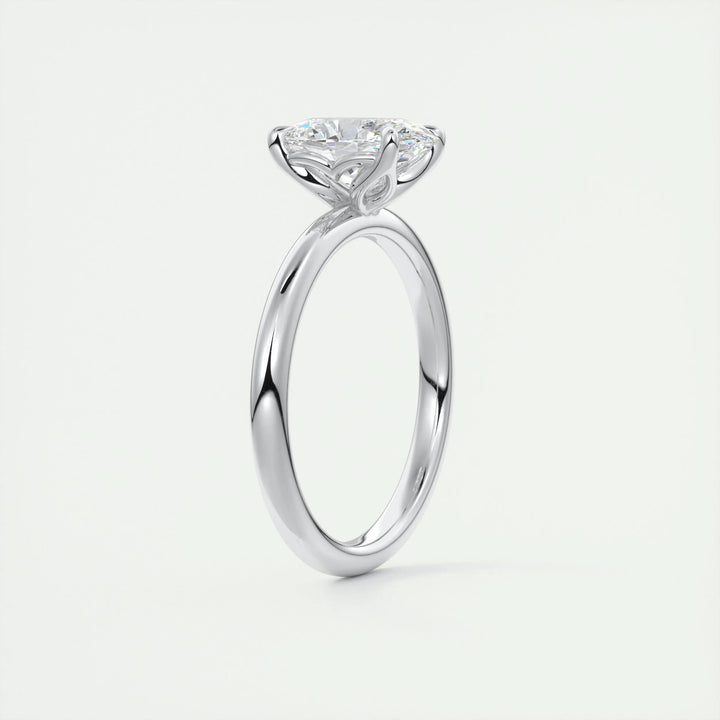 1.5ct Oval Shaped F- VS1 Diamond Solitaire Setting Engagement Ring