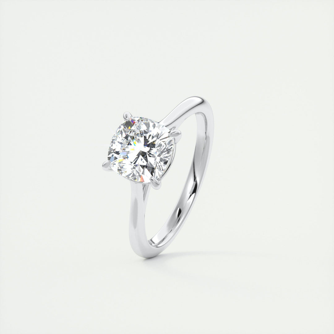 Exquisite 2ct Cushion Cut Lab Grown Diamond Solitaire Engagement Ring - IGI Certified, available in 14K or 18K solid gold