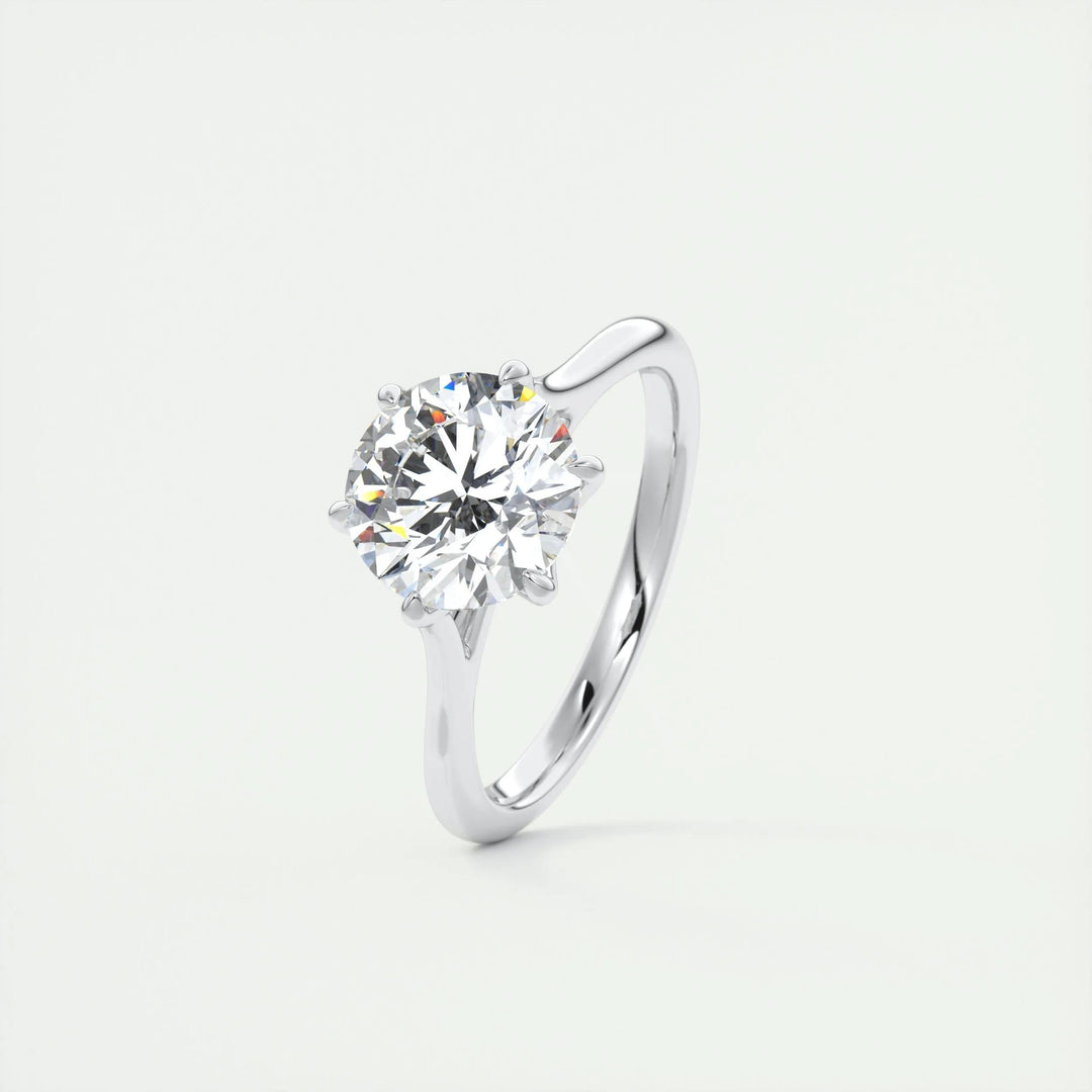 2ct Round F- VS1 Diamond Engagement Ring with Cathedral Setting