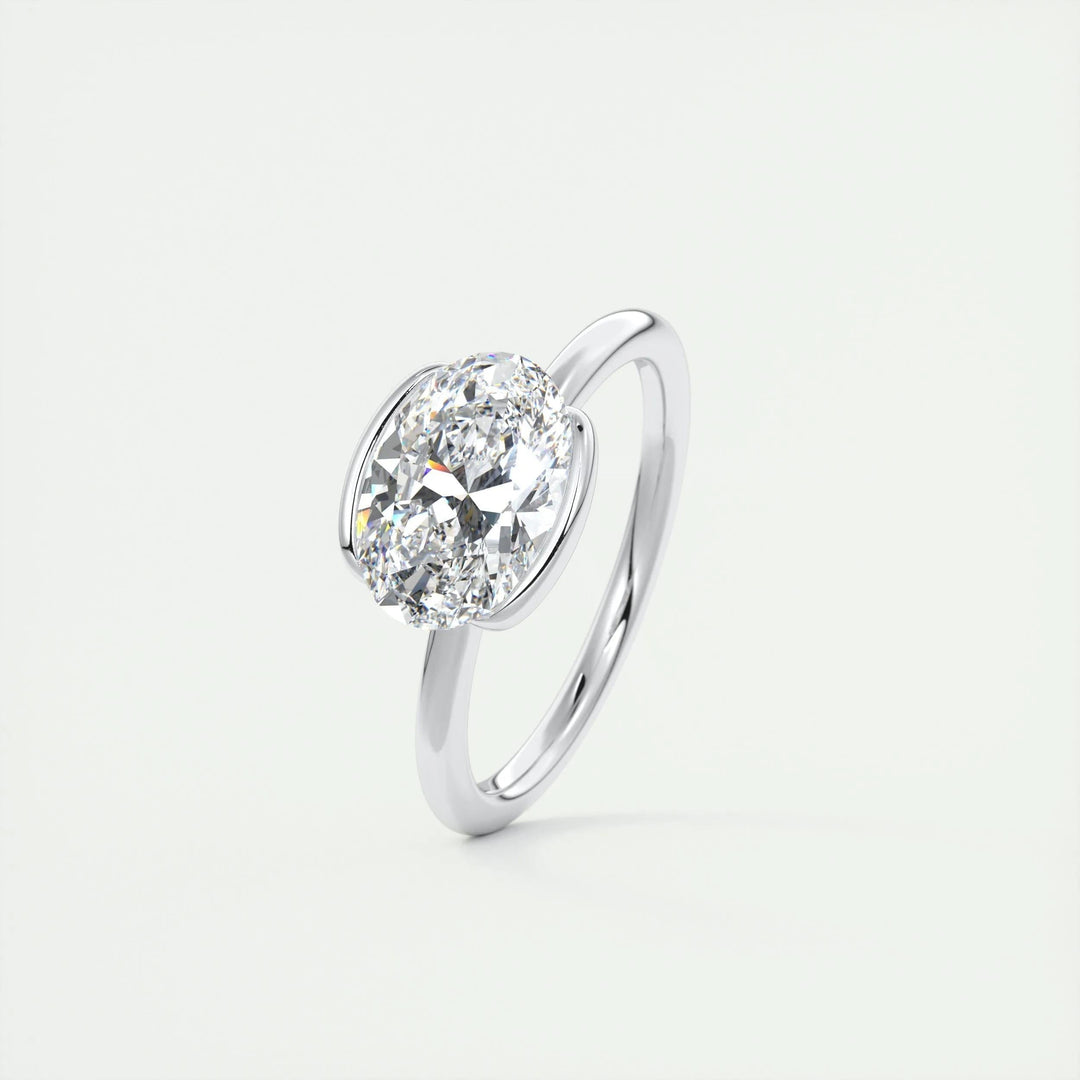 2ct Oval Cut Diamond Solitaire Engagement Ring With F- VS1 Clarity