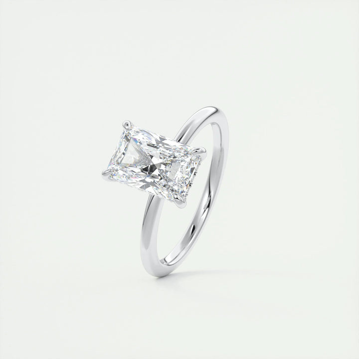 2ct Radiant F- VS1 Diamond  Engagement Ring With Hidden Halo Setting